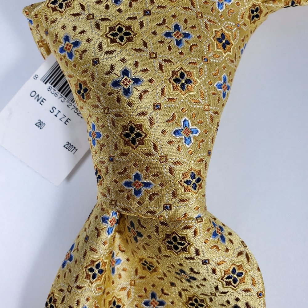 Ermenegildo zegna gold Geometric silk neck tie